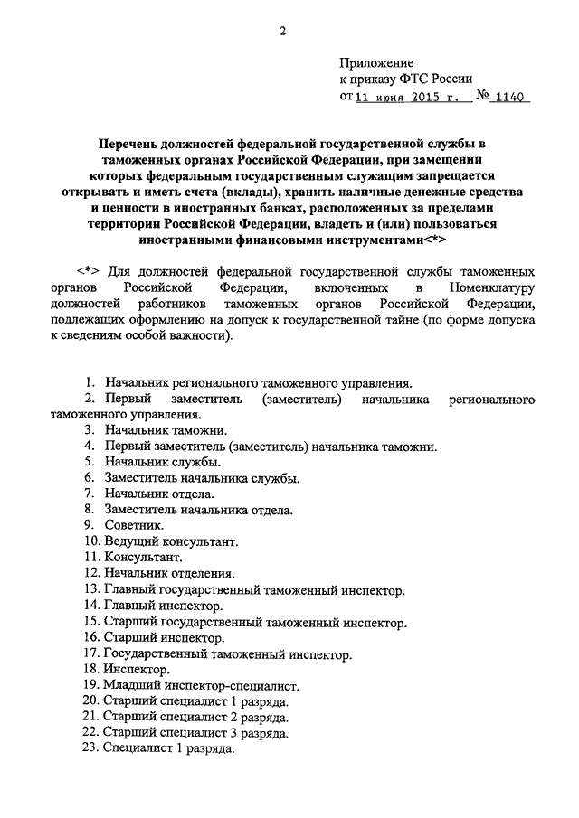 Номенклатура должностей для допуска к гостайне образец заполнения