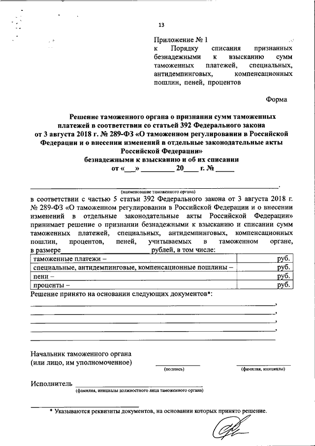 Образец акта о признании безнадежной к взысканию задолженности