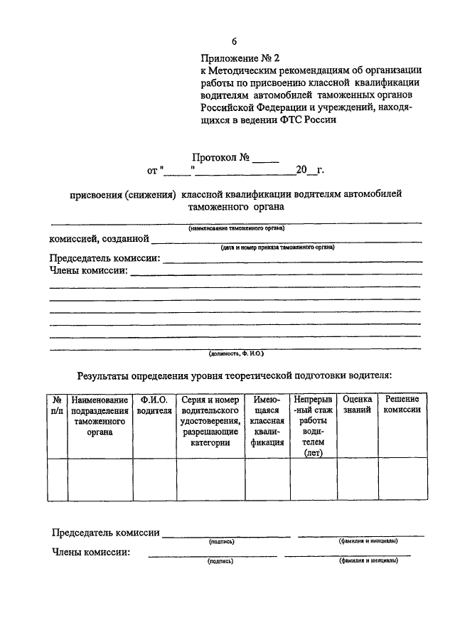 Приказ за классность водителю образец