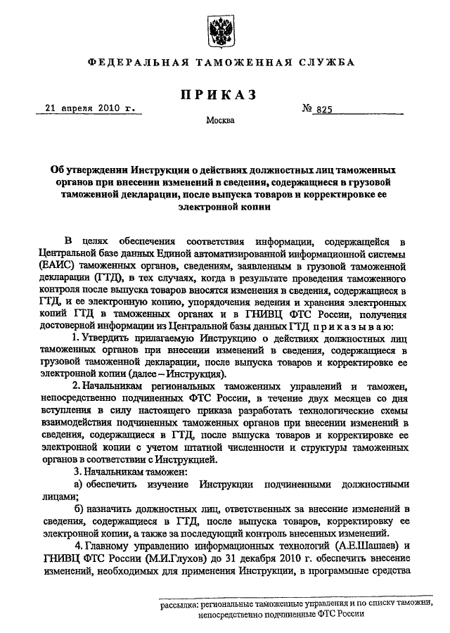 Приказ о разработке должностных инструкций образец