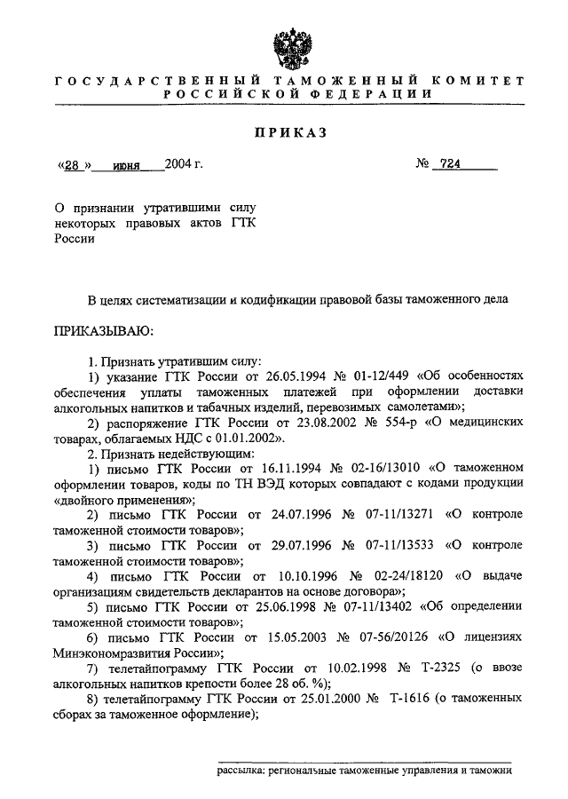 Приказ о признании утратившим силу положения образец