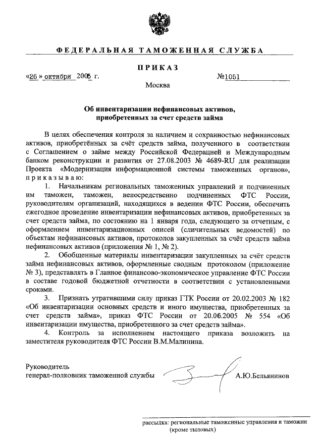 Распоряжение на проведение инвентаризации образец